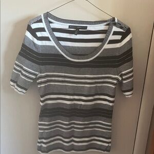 Michael Kors Monochrome Striped Short Sleeve Top